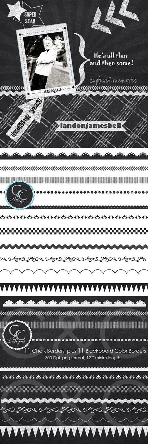 22 Chalkboard Borders Clip Art Pack | Clip art borders, Chalkboard ...