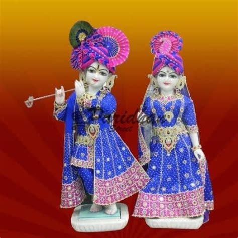 Marble Iskcon Deities Of Radha And Krishna Statue Exquisite Marble