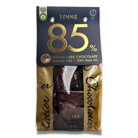 Benns Vegan Dark Chocolate Mini Bar With Almond Nibs Ntuc Fairprice