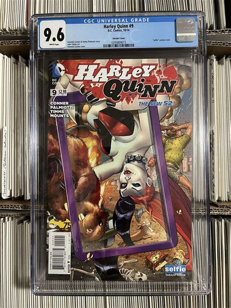 Harley Quinn 1 Cgc 9 6 White Pages Amanda Conner Selfie Variant Dc Comics 2014 Ebay