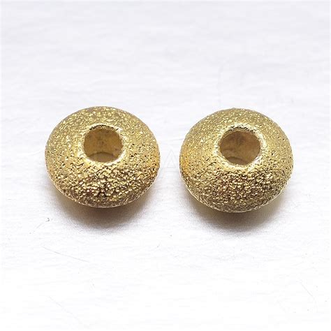 Real K Gold Plated Flat Round Sterling Silver Stradust Spacer