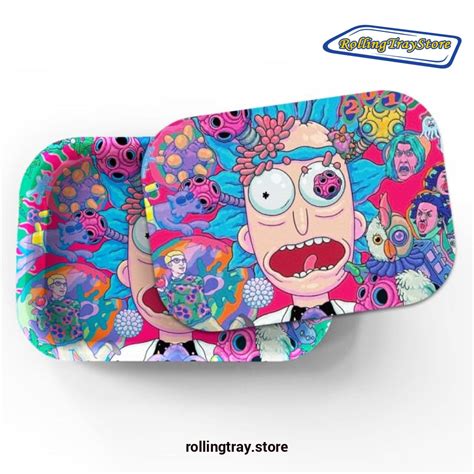 2022 Hot Rick and Morty Rolling Tray Lid Magnetic Cover - Rolling Tray Store