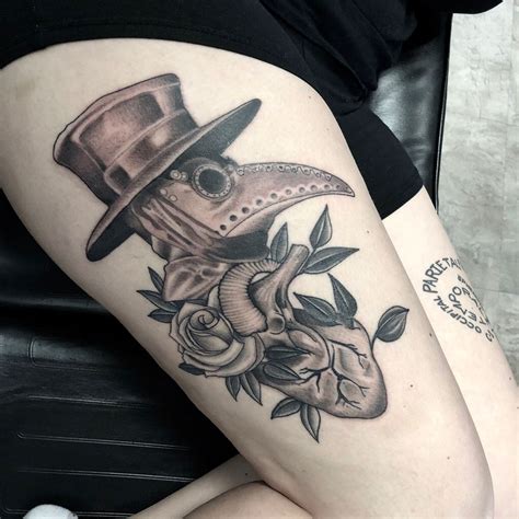 Plague Doctor Tattoo By Wes Fortier Burning Hearts Tattoo Co