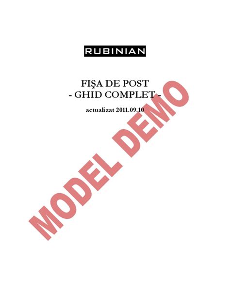 PDF Ghid Complet Pentru Fisa De Post Model Demo PDFSLIDE NET