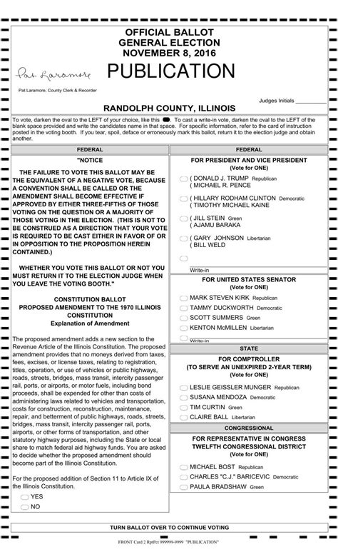 Randolph County Sample Ballot