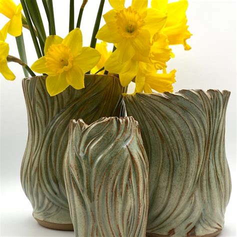 ceramic tulip vase etsy