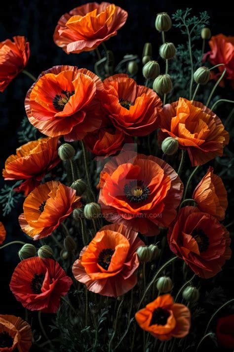 poppies bouquet by Leoncio22 on DeviantArt