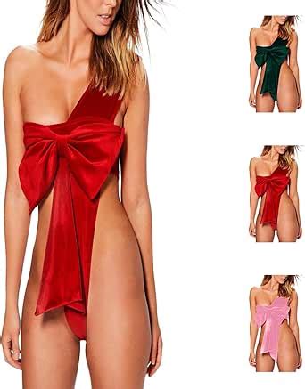 Amazon Gaexia Sexy Christmas Lingerie For Women Big Bow Unwrap Me