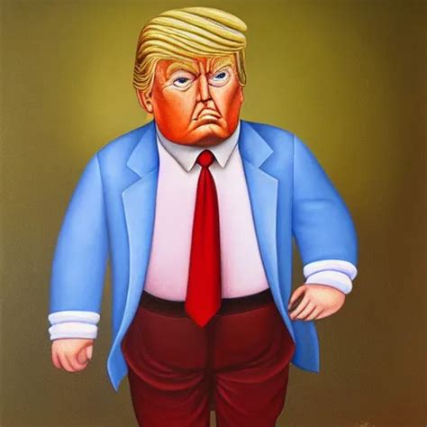 Fernando Botero Painting Of Donald Trump High Stable Diffusion