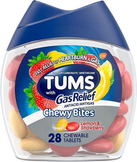 Tums Chewy Bites Chewable Antacid Tablets With Gas Relief