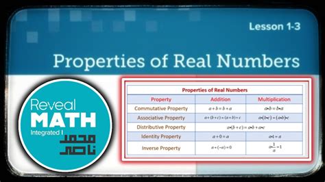 Reveal Math Integrated 1 L1 3 Properties Of Real Numbers