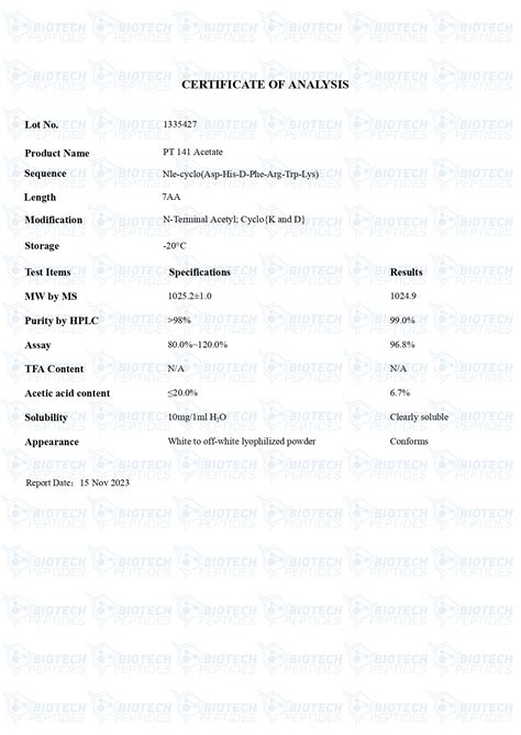 Buy PT 141 Bremelanotide Peptide 10mg Biotech Peptides