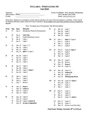 Fillable Online Spanport Lss Wisc SYLLABUS PORTUGUESE 102 Spanport