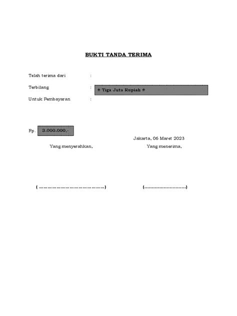 Tanda Terima Uang Pdf