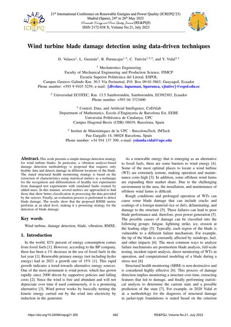 Pdf Wind Turbine Blade Damage Detection Using Data Driven Techniques