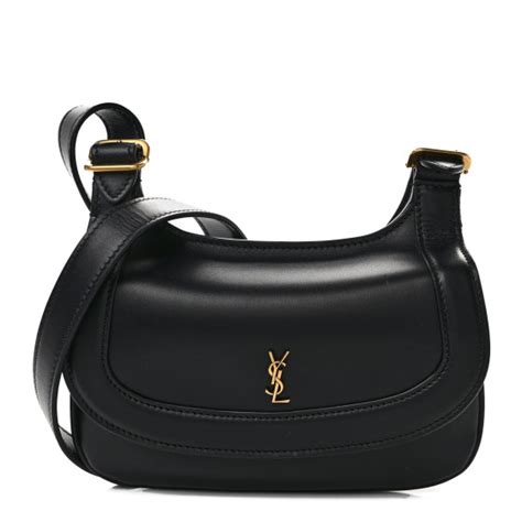 SAINT LAURENT Smooth Calfskin Small Charlie Shoulder Bag Black 1491218