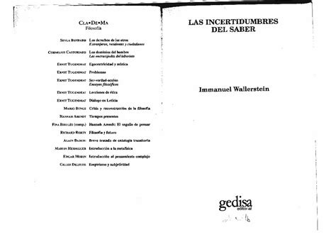 Pdf Immanuel Wallerstein Las Ciencias Sociales En El Siglo Xxi