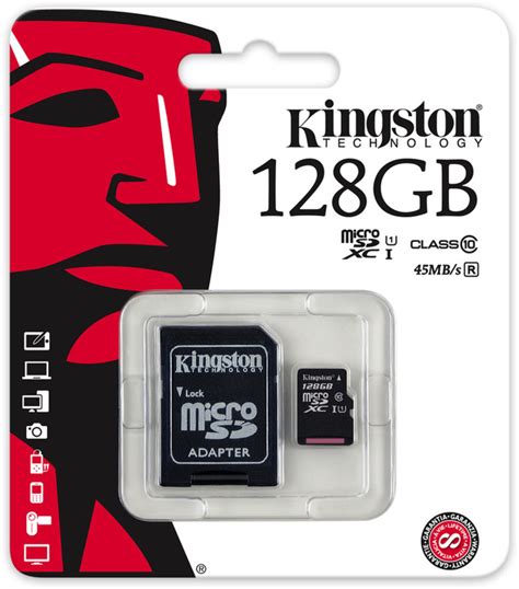 Gb Kingston Microsdhc Card With Sd Adapter Class Uhs I At