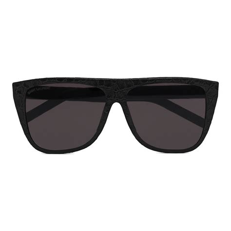 Yves Saint Laurent New Wave Sl 1 Sunglasses With Leather Thick Frame Black Saint Laurent