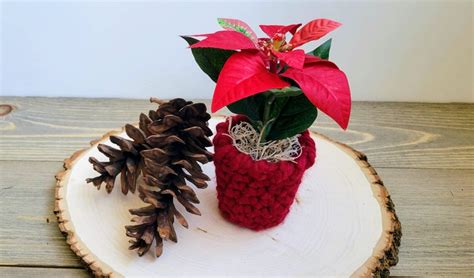 Faux Poinsettia Planter, Christmas Decor, Farmhouse Decor, Red ...