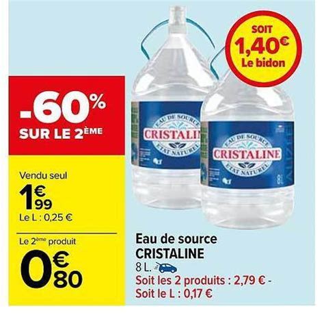 Promo Eau De Source Cristaline Chez Carrefour