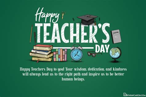 Happy Teachers Day Cards With School Supplies Teachers Day Greeting