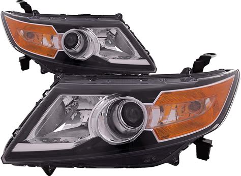 Amazon HEADLIGHTSDEPOT Headlights Set Halogen Black Left Driver