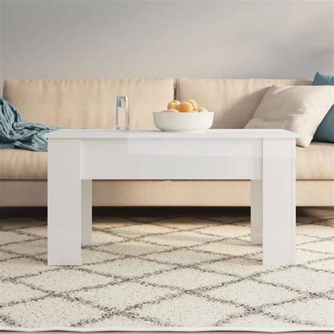 Table Basse Zerodis Blanc Brillant Bois D Ing Nierie Dessus