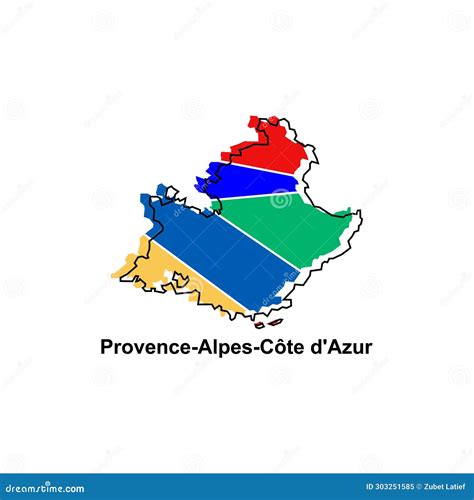 Map City Of Provence Alpes Cote D Azur Vector Isolated Illustration Of Simplified