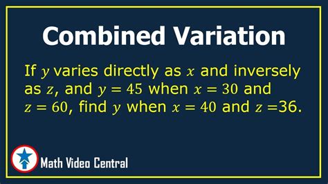 Combined Variation Math Video Central Youtube