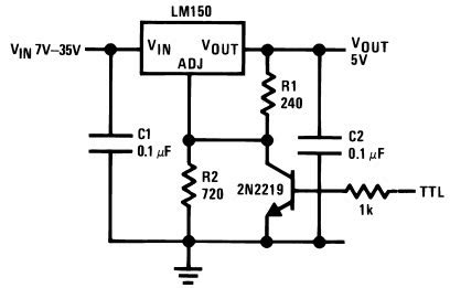 Typical Application for LM350 5V Logic Regulator with Electronic shut ...