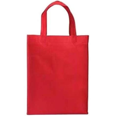 Red Recyclable And Eco Friendly D Cut Handle Non Woven Bag At Best