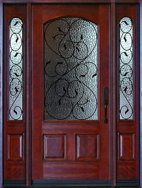 12 36x80 Exterior Front Entry Valencia Wood Door With Sidelights Left Hand Swingin Fiberglass