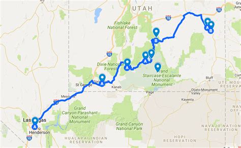 √ Utah And Arizona National Parks Road Trip Map