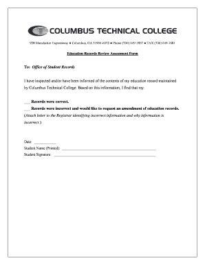 Fillable Online Columbustech Attach Letter To The Registrar Identifying