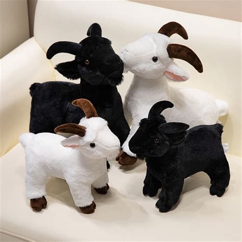 Cabra De Pelucia - Cabra Plushie Brinquedo De Pelúcia Bonito Branco Preto Macio Presente ...