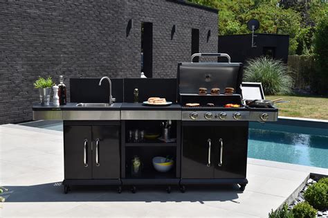 Cuisine Ext Rieure Fidgi Avec Barbecue Gaz Grill Plancha Desserte