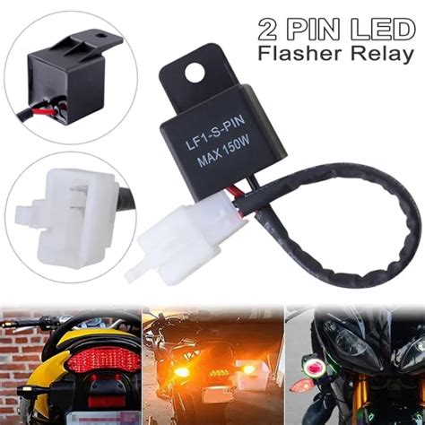 2PIN Flasher Relay With Terminal Motor Turn Signal Bulb Hyper Flash 12A