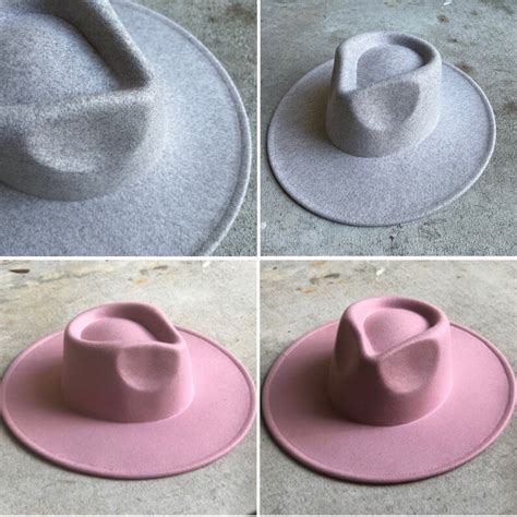 Fedora Hat Wide Brim Hat Vegan Felt Rancher Hat Flat Brim Etsy UK