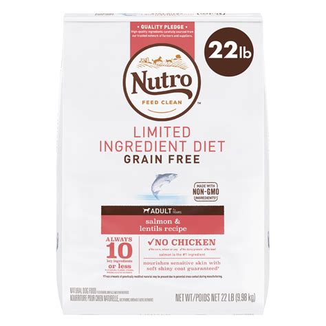 NUTRO Limited Ingredient Diet Adult Grain Free Dry Dog Food Salmon 22 ...