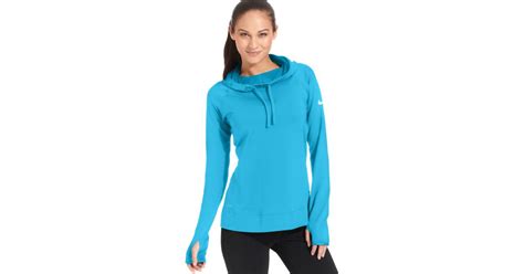 Nike Pro Hyperwarm Dri Fit Long Sleeve Hoodie in Blue | Lyst