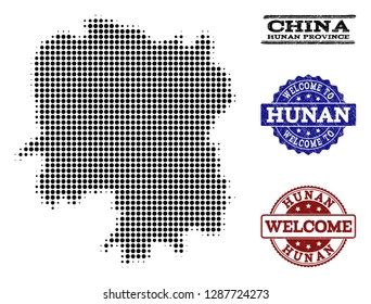 Welcome Composition Halftone Map Sikkim State Stock Vector Royalty