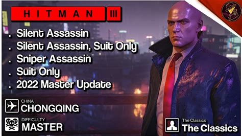 Hitman Chongqing Master Difficulty Silent Assassin Suit Only