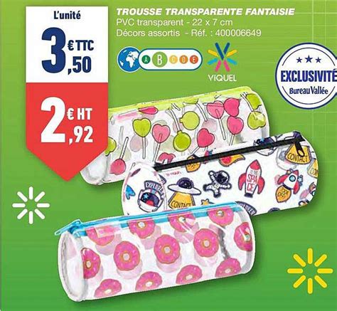 Offre Trousse Transparente Fantaisie Viquel Chez Bureau Vallee