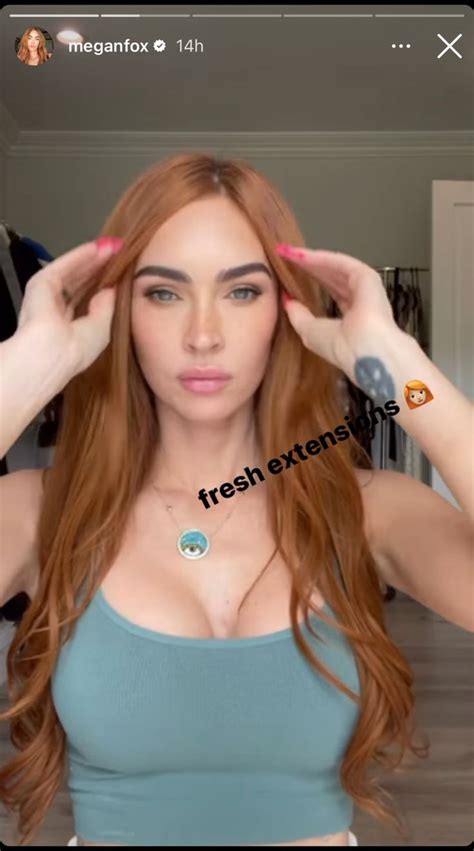 Megan Fox Debuts New Bright Orange Hip Skimming Hair Extensions