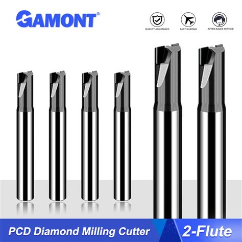 GAMONT PCD 1 2F Grafito Fondo Plano Endmill Diamond High Beam Mirror