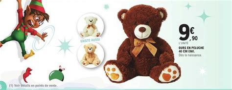 Promo Ours En Peluche Cm Env Chez E Leclerc Icatalogue Fr