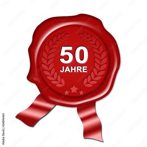 Jubiläum 50 Jahre Goldene Hochzeit Urkunde Siegel Plakette Stock