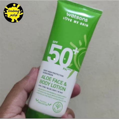 Jual Watsons Love My Skin Spf 50 Sunscreen Aloe Face And Body Lotion 100 Ml Shopee Indonesia