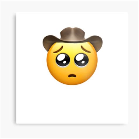 Sad Cowboy Emoji Wall Art | Redbubble